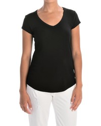 Cynthia Rowley Pima Cotton Modal V Neck T Shirt Short Sleeve