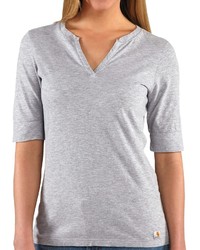 Carhartt Solid T Shirt Notch Neck Elbow Sleeve
