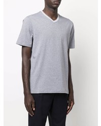 Brunello Cucinelli Striped V Neck T Shirt