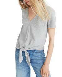 Madewell Texture Thread V Neck Modern Tie Front Top