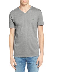 Lacoste V Neck T Shirt In Silver Chine At Nordstrom