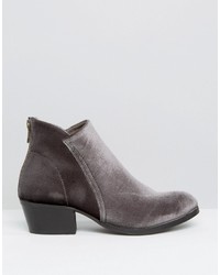 Hudson London Apisi Gray Velvet Heeled Ankle Boots