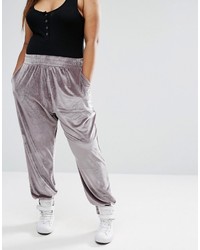 Asos Curve Curve Luxe Track Pant In Velvet