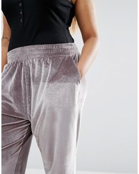 Asos Curve Curve Luxe Track Pant In Velvet