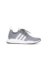 Grey Vertical Striped Athletic Shoes