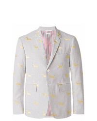 Thom Browne Hector Embroidery Striped Blazer