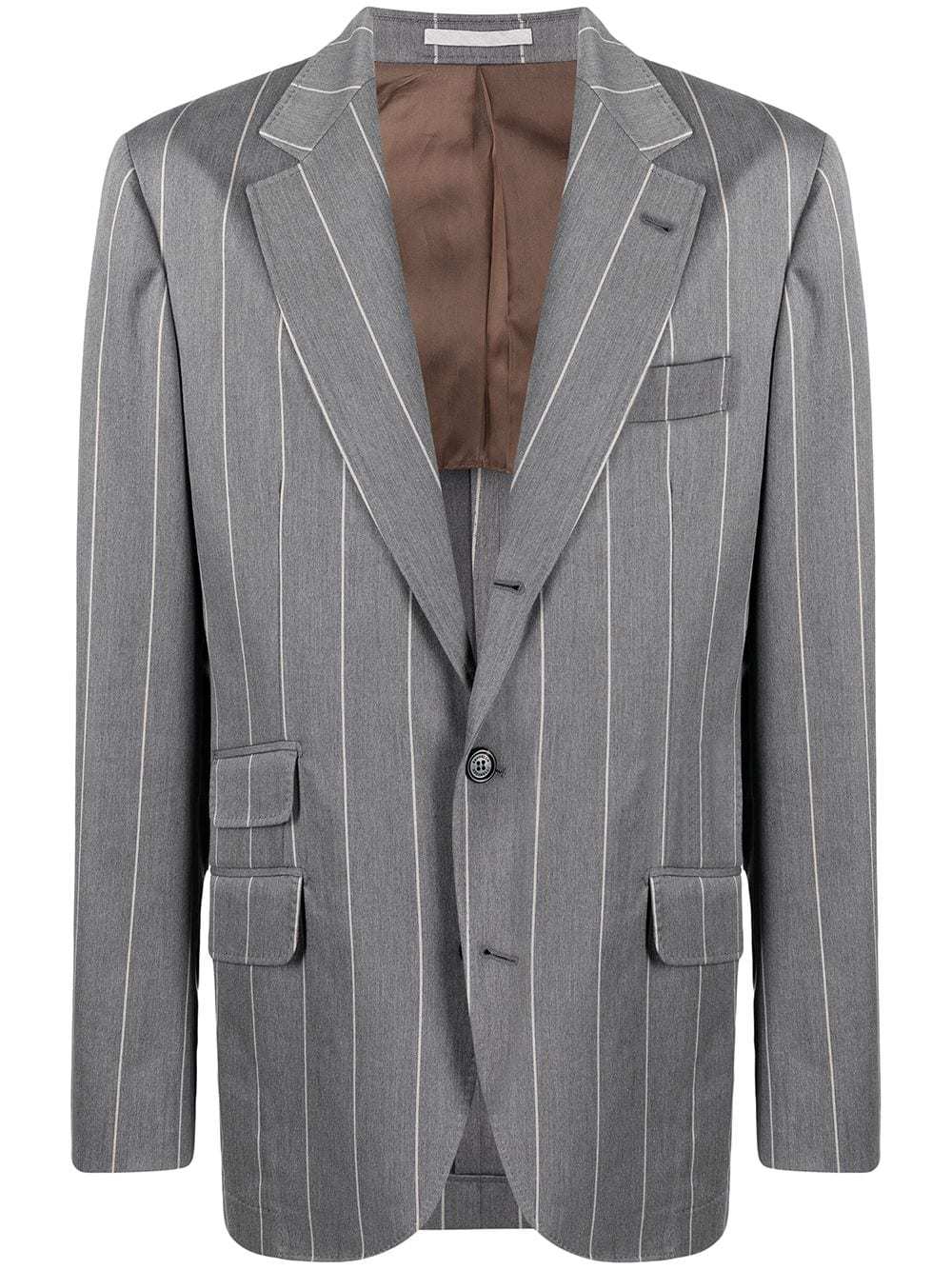 Brunello Cucinelli Pinstripe Blazer, $2,697 | farfetch.com | Lookastic