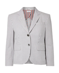 Thom Browne Striped Cotton Seersucker Blazer