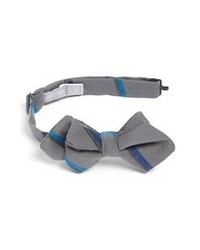 Grey Vertical Striped Bow-tie