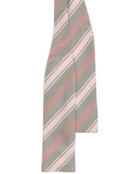 Brooks Brothers Grey And Pink Multistripe Bow Tie