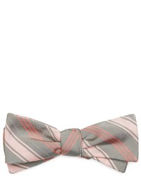 Brooks Brothers Grey And Pink Multistripe Bow Tie