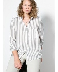 Violeta BY MANGO Striped Textured Shirt