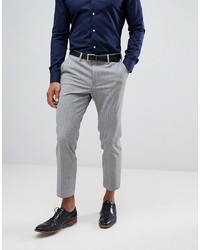 ASOS DESIGN Skinny Crop Smart Trouser In Grey Pinstripe