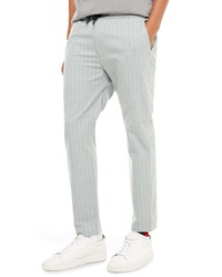 Topman Whyatt Stripe Skinny Fit Ankle Trousers