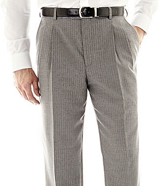 jcpenney Stafford Travel Gray Stripe Pleated Suit Pants, $100 ...