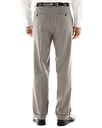 jcpenney Stafford Travel Gray Stripe Pleated Suit Pants