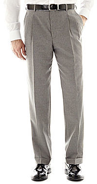 Grey Westminster Stripe Wool High Waisted Flat Front Trouser – Favourbrook