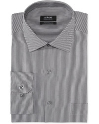 Alfani Classic Fit Grey Stripe Performance Dress Shirt