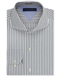 Tommy Hilfiger Easy Care Slim Fit Grey Bold Stripe Dress Shirt