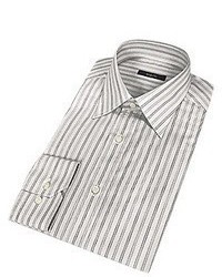 Bagutta Elegant Striped Gray Cotton Dress Shirt