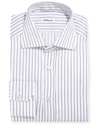 Kiton Multi Stripe Cotton Dress Shirt Gray