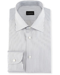 Ermenegildo Zegna Multi Stripe Cotton Dress Shirt Light Gray
