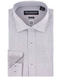 Nick Graham Grey Stripe Spread Collar Shirt