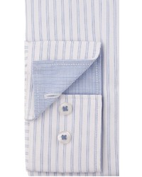 Nick Graham Light Blue And Grey Shadow Stripe Spread Collar Shirt