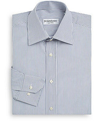 Yves Saint Laurent Regular Fit Striped Cotton Dress Shirt