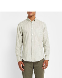 Club Monaco Slim Fit Bengal Striped Cotton Twill Shirt