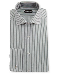 Tom Ford Slim Fit Striped Cotton Viscose Dress Shirt