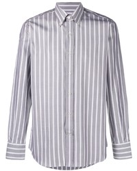 Canali Striped Button Down Cotton Shirt
