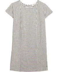 Madewell Daphne Striped Linen Blend Mini Dress Gray