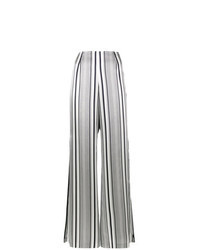 Grey Vertical Striped Flare Pants