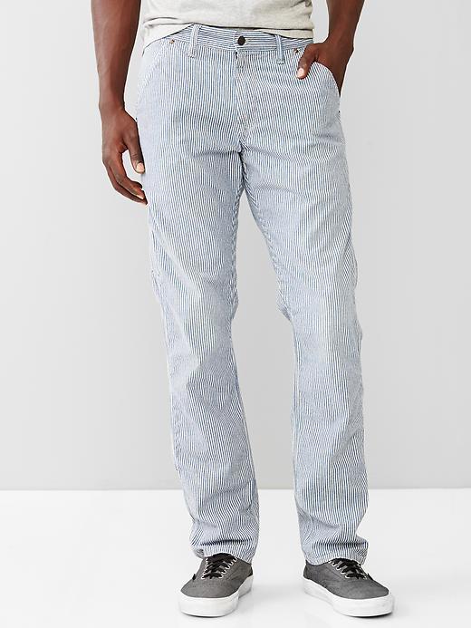 mens railroad stripe jeans