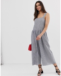ASOS DESIGN Minimal Jumpsuit With Button Side In Stripe Print