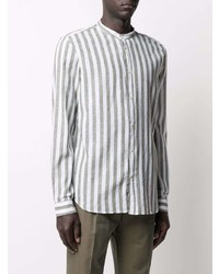 Manuel Ritz Stripe Print Band Collar Shirt