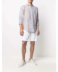 Eleventy Vertical Striped Linen Shirt