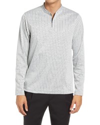 Grey Vertical Striped Long Sleeve Henley Shirt