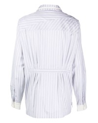 Kiko Kostadinov Asymmetric Fastening Striped Cotton Shirt
