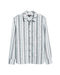 Paige Cooper Stripe Button Up Shirt In Clouded Morning At Nordstrom