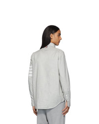 Thom Browne Grey 4 Bar Solid Stripe Shirt