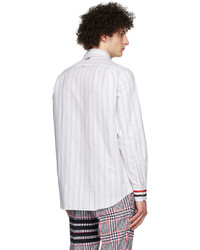 Thom Browne Grey Oxford Striped Shirt