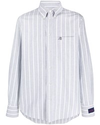 MSGM Logo Appliqu Striped Cotton Shirt