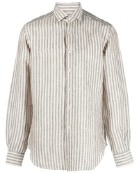 Dell'oglio Long Sleeve Striped Linen Shirt