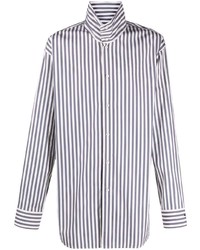Jil Sander Oversized High Neck Striped Shirt