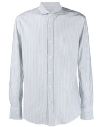 Brunello Cucinelli Spread Collar Striped Cotton Shirt