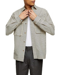 Topman Stripe Oversize Button Up Shirt