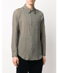 Emporio Armani Striped Creased Effect Shirt