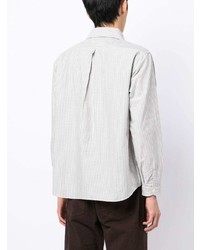 Danton Striped Half Button Cotton Shirt